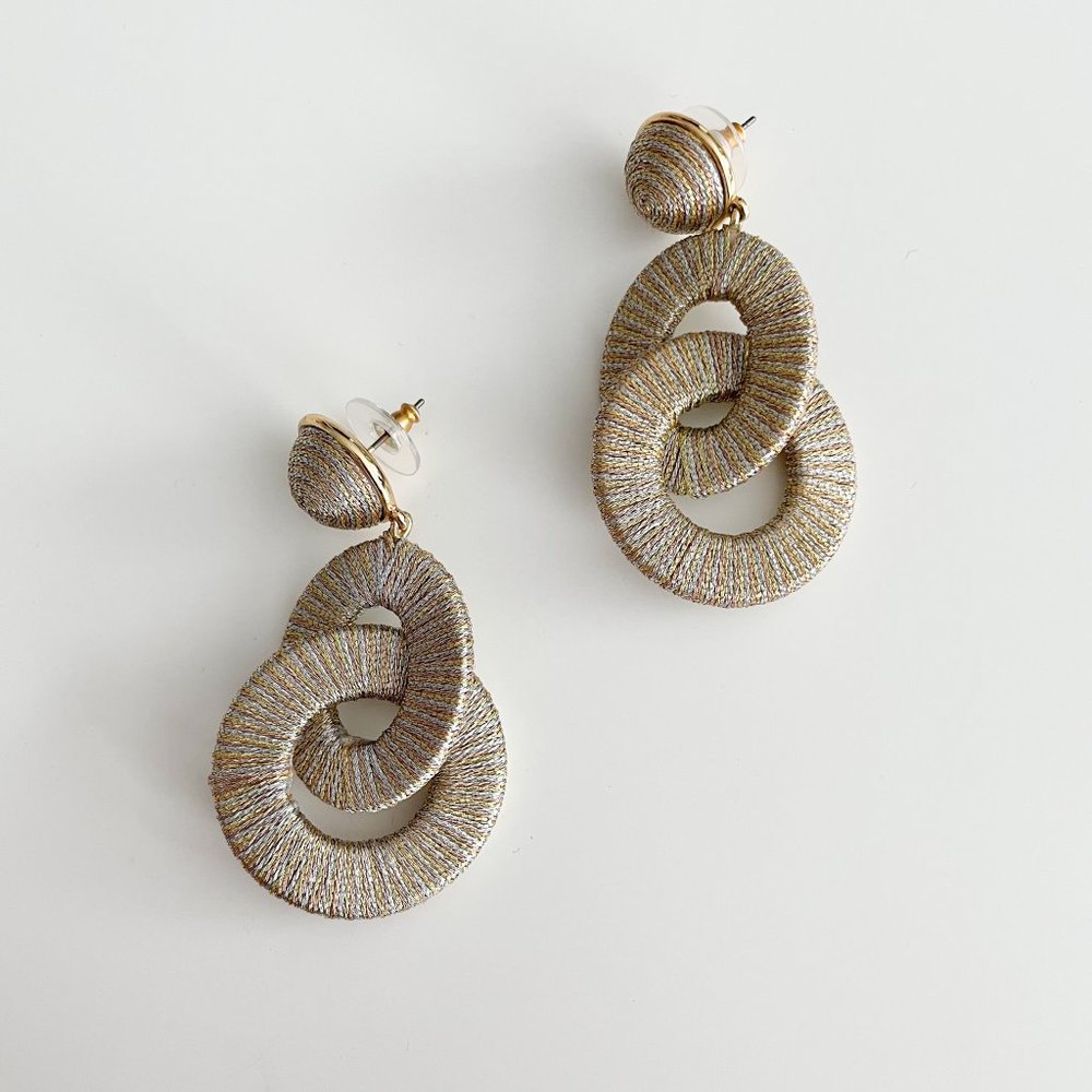 J. Crew Factory Interlocking Drop Earrings (Mixed… - image 1